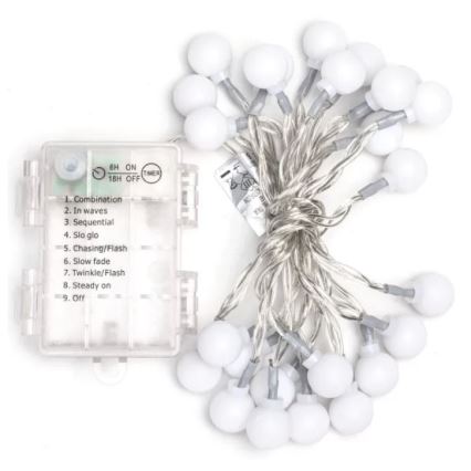 Aigostar - LED āra virtene 25xLED/3xAA/8 režīmi 2,8 m IP44 daudzkrāsaina