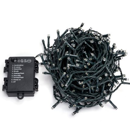 Aigostar - LED āra virtene, 300 LED, 8 režīmi, 3xAA barošana, 15,3 m, IP44, daudzkrāsaina