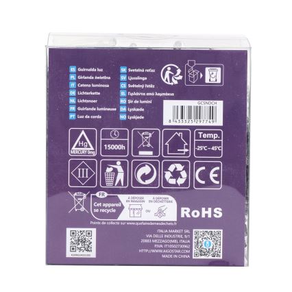 Aigostar - LED āra virtene, 300 LED, 8 režīmi, 3xAA barošana, 15,3 m, IP44, daudzkrāsaina