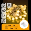 Aigostar - LED āra  virtene 50xLED/3xAA/8 funkcijas 5,3 m IP44 siltā balta