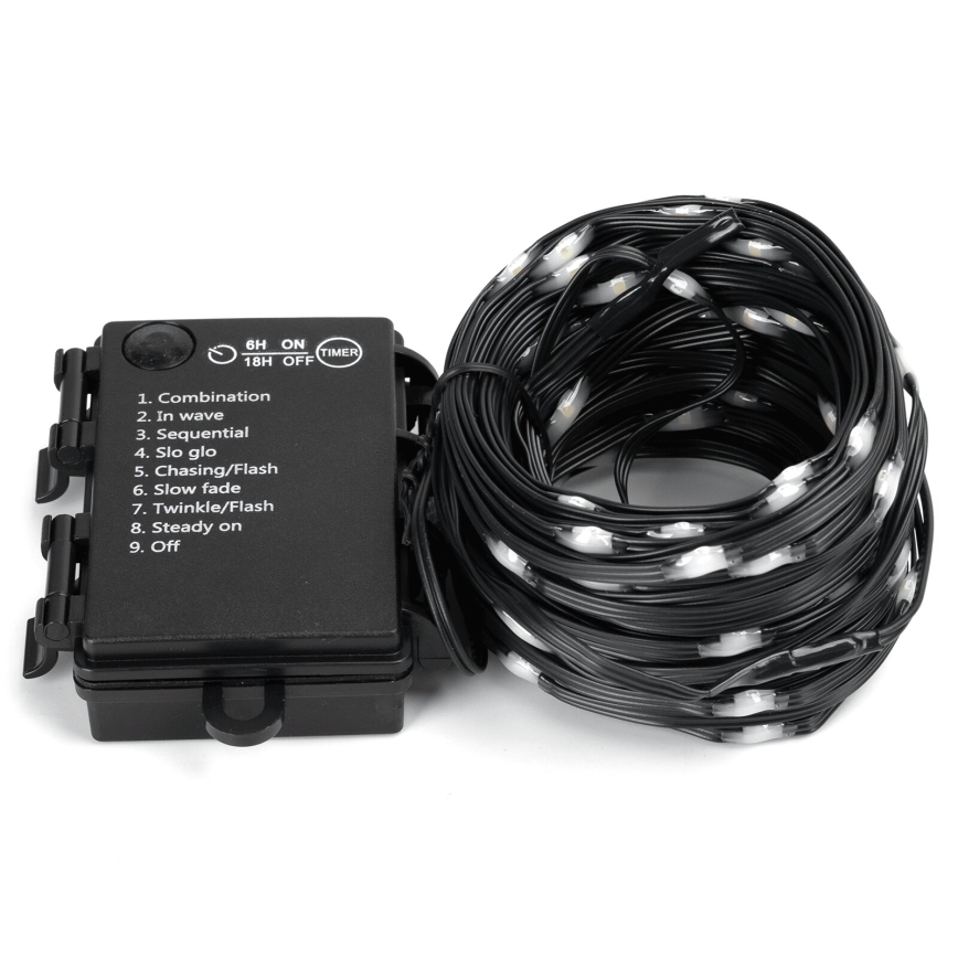 Aigostar -LED āra virtene 50xLED/8 funkcijas 3xAA 5,3m IP44 auksti balta