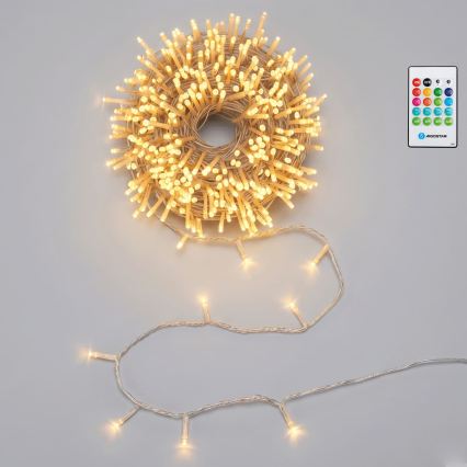 Aigostar - LED dimējama āra Ziemassvētku virtene ar kustības sensoru 100xLED/3xAA 12m silti balta + tālvadība