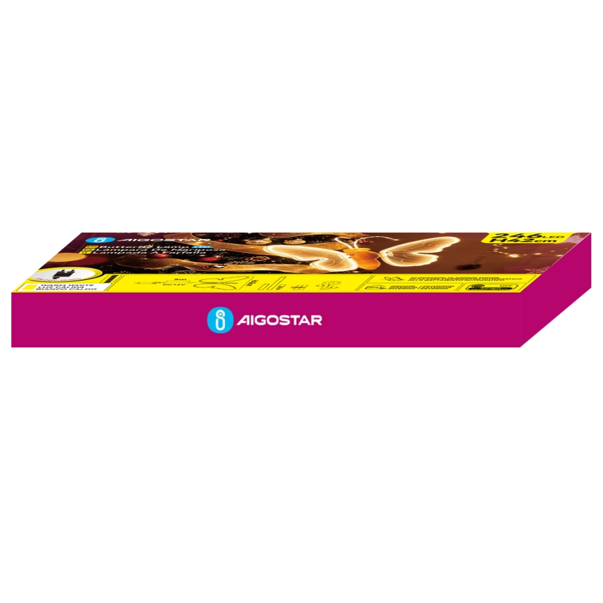 Aigostar - Āra LED dekorācija 246xLED/9W/230V 42 cm IP44 tauriņš/daudzkrāsains