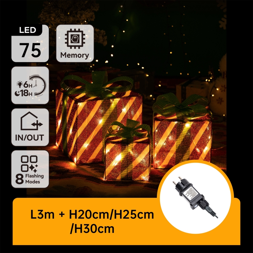 Aigostar- LED āra Ziemassvētku dekorācija 3,6W/31/230V 2700K 20/25/30cm IP44 dāvanas