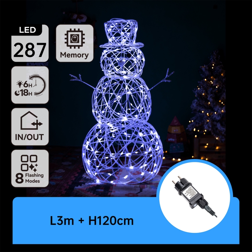 Aigostar - LED āra Ziemassvētku dekorācija 3,6W/31/230V 6500K 120cm IP44 sniegavīrs
