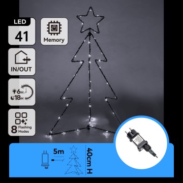 Aigostar - LED Āra Ziemassvētku dekorācija LED/3,6W/230V 40 cm IP44 koks, auksti balts