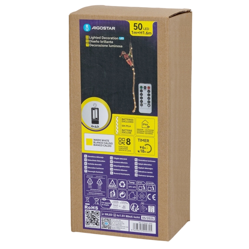 Aigostar - LED āra Ziemassvētku dekorācija LED/4xAA IP44 Santa Klauss ar izpletni