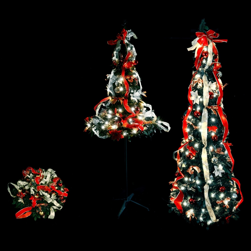 Aigostar - LED āra Ziemassvētku koks 100xLED 1,5m IP44 sarkans, auksti balts