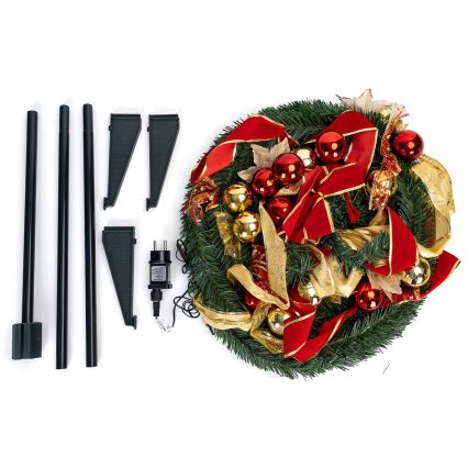 Aigostar - LED āra Ziemassvētku egle 100xLED 1,5m IP44 sarkana/zelta silta balta