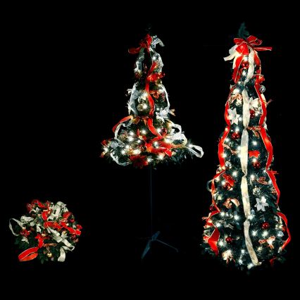 Aigostar - āra Ziemassvētku LED koks, 150 LED, 1,8 m, IP44, sarkans / auksti balts