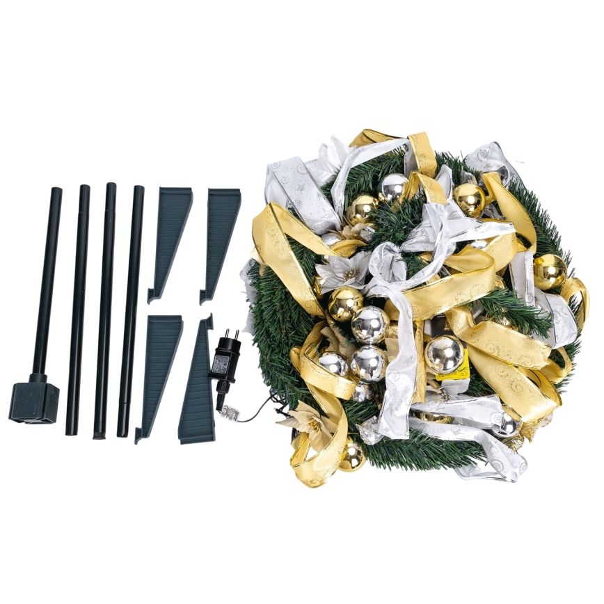 Aigostar - LED āra Ziemassvētku egle, 150 LED, 1,8 m, IP44, balta/zelta, auksti balta