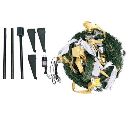 Aigostar - LED āra Ziemassvētku eglīte 80 LED 1,2 m IP44 balta/zelta, siltā balta