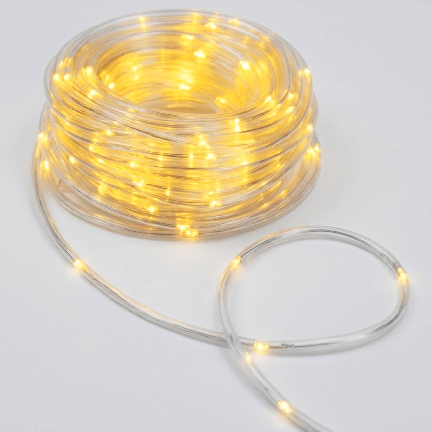 Aigostar - LED āra Ziemassvētku virtene 100xLED/8 funkcijas 3xAA 10,3m IP44 silti balta