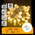 Aigostar - LED Āra Ziemassvētku gaismas virtene, 25x LED/3x AA/8 funkcijas, 2,8 m, IP44, siltā balta