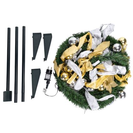 Aigostar - LED Āra Ziemassvētku egle 100xLED 1,5m IP44 balta/zelta auksti balta