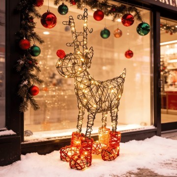 Aigostar - LED āra Ziemassvētku rotājums 260xLED/8 funkcijas 1,2 m IP44 silti balts ziemeļbriedis