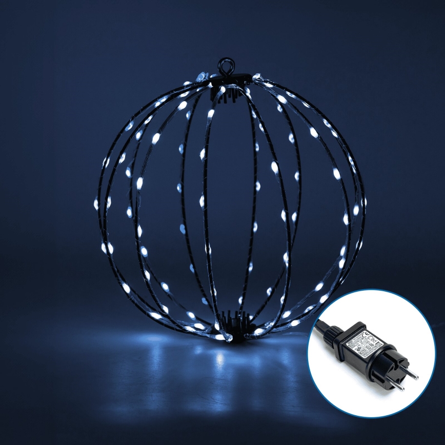 Aigostar - LED Āra Ziemassvētku rotājums 3,6W/230V lode 30cm IP44 vēsi balts