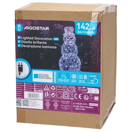 Aigostar - LED Āra Ziemassvetku rotājums LED/3,6W/31/230V 6500K 60 cm IP44 sniegavīrs