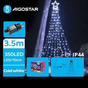 Aigostar - LED Āra Ziemassvētku rotājums LED/6W/230V 3,5m IP44 vēsi balts