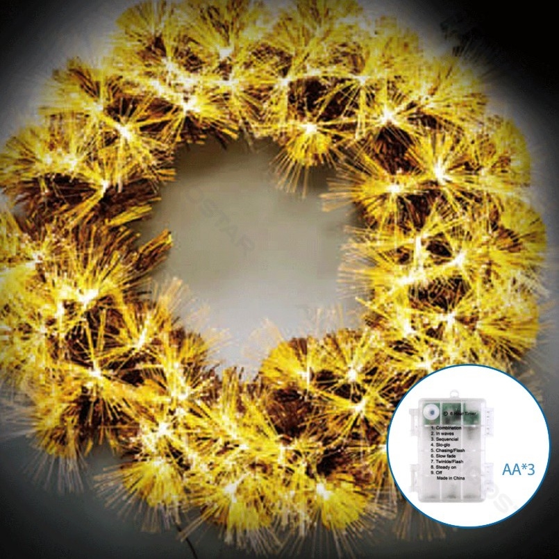 Aigostar - LED āra Ziemassvētku vainags 3D 72xLED/3xAA Ø 50 cm IP44 silti balta
