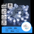 Aigostar - LED āra Ziemassvētku virtene 100xLED/3xAA/8 funkcijas 10,3 m IP44 auksti balta