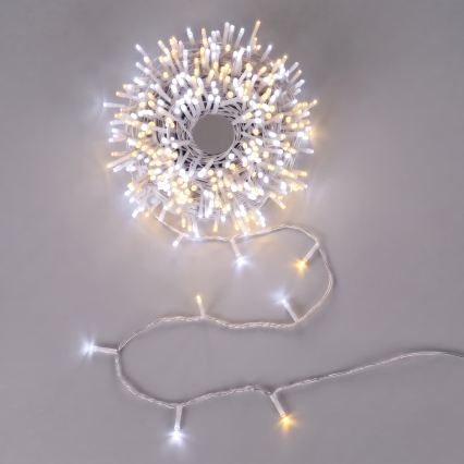 Aigostar - LED āra ziemassvētku virtene 100xLED/8 režīmi 3xAA 10,3m IP44 siltā balta/aukstā balta