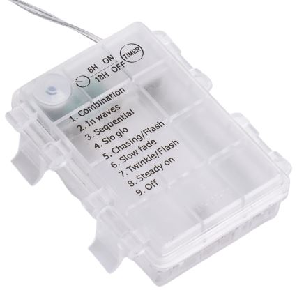 Aigostar - LED Ziemassvētku āra virtene 100xLED/8 funkcijas 3xAA 8x06m IP44 daudzkrāsaina