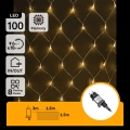 Aigostar - LED āra Ziemassvētku virtene 100xLED/8 funkcijas 4,5x1,5m IP44 silti balta
