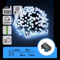 Aigostar - LED Āra Ziemassvētku virtene 100xLED/8 režīmi 3xAA 10,3m IP44 auksti balta