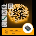 Aigostar - LED āra Ziemassvētku virtene 100xLED/8 režīmi 3xAA 10,3m IP44 siltā balta