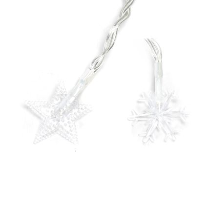 Aigostar - LED āra Ziemassvētku zvaigžņu virtene 100xLED/8 funkcijas 3xAA 10m IP44 silti balta