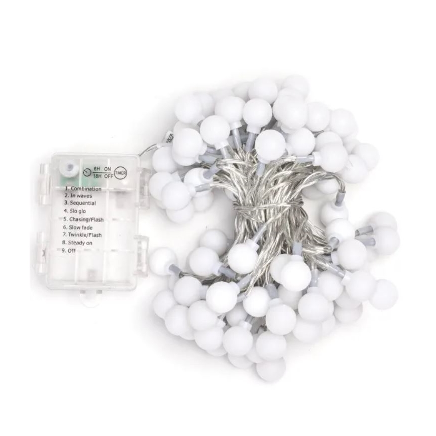 Aigostar - LED āra Ziemassvētku gaismas virtene 100x LED / 3x AA / 8 režīmi, 10,3 m, IP44, daudzkrāsaina