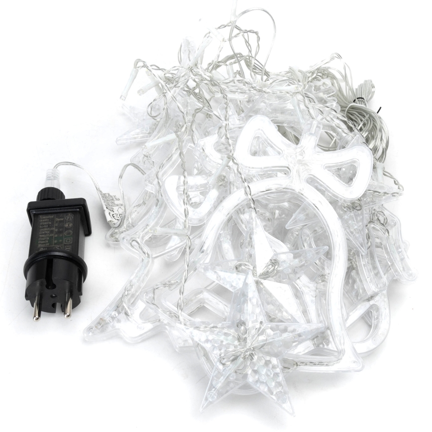 Aigostar - LED āra Ziemassvētku virtene 120xLED/8 režīmi 3x0,6m IP44 auksti balta + tālvadības pults