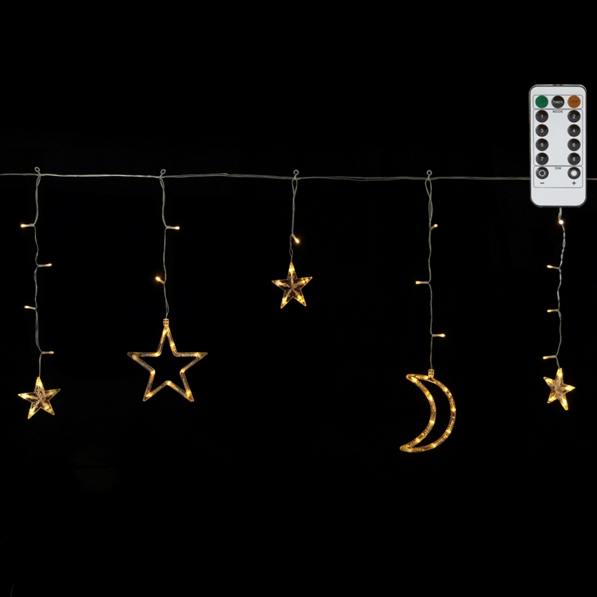 Aigostar - LED āra Ziemassvētku virtene 120xLED/6W/230V/8 režīmi 3x0,6m IP44 silti balta + ar tālvadības pulti