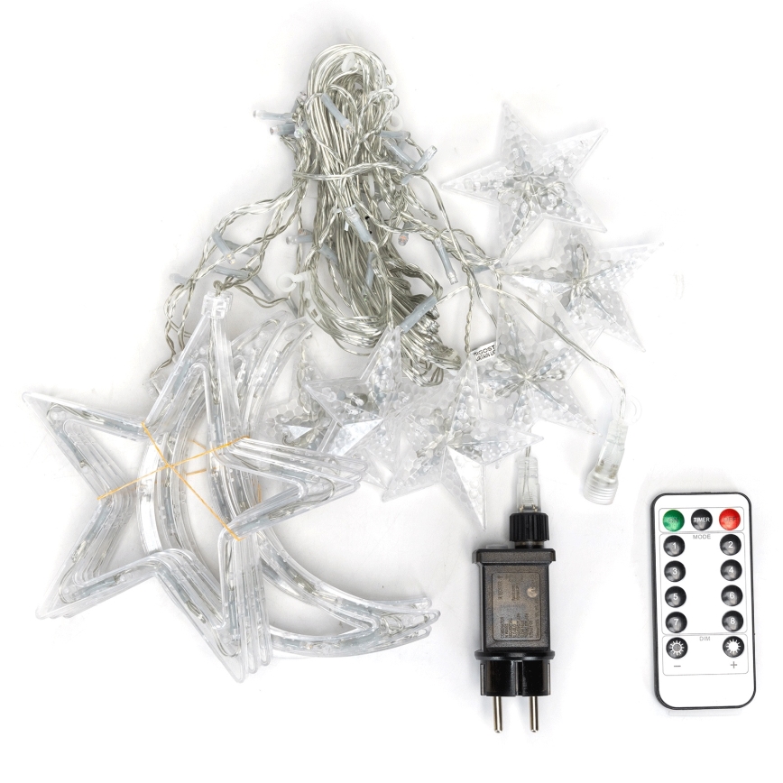 Aigostar - LED āra Ziemassvētku virtene 120xLED/6W/230V/8 režīmi 3x0,6m IP44 silti balta + ar tālvadības pulti