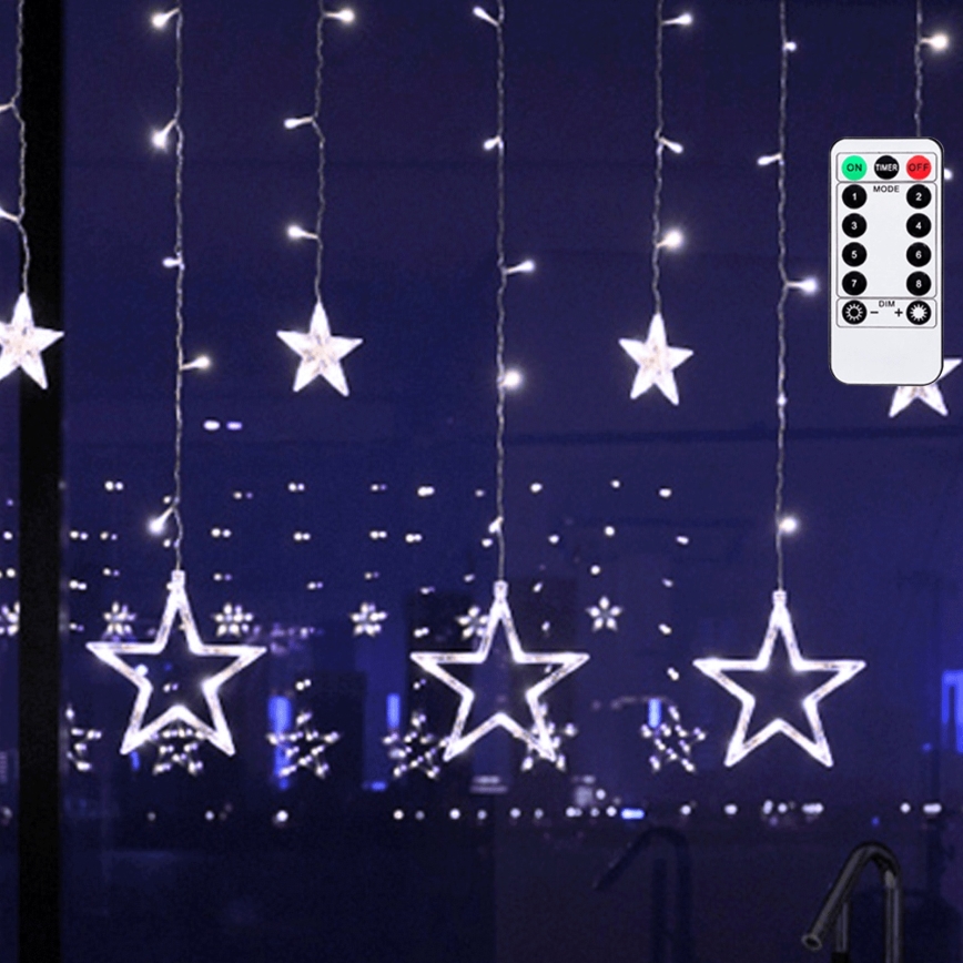 Aigostar - LED āra Ziemassvētku virtene 120xLED/8 funkcijas 3x0,6 m IP44 auksti balta + tālvadības pults