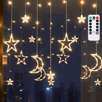 Aigostar - LED āra Ziemassvētku virtene 120xLED/6W/230V/8 režīmi 3x0,6m IP44 silti balta + ar tālvadības pulti