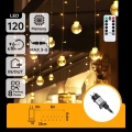 Aigostar - LED āra Ziemassvētku virtene 120xLED/8 funkcijas 3x0,6m IP44 silti balta + tālvadība