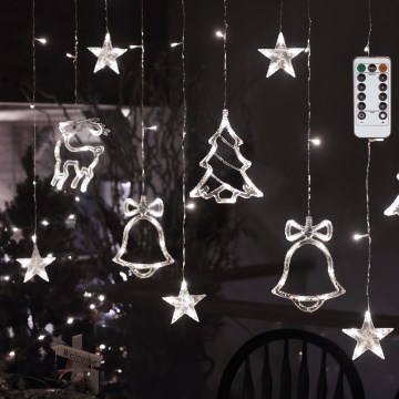 Aigostar - LED āra Ziemassvētku virtene 120xLED/8 režīmi 3x0,6m IP44 auksti balta + tālvadības pults