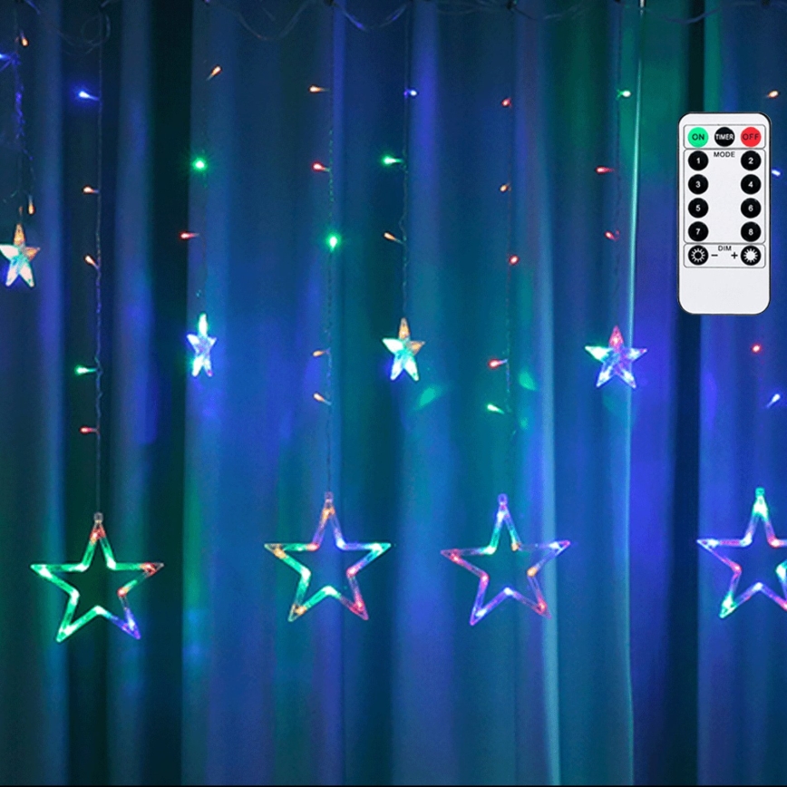 Aigostar - LED āra Ziemassvētku virtene 120xLED/8 režīmi 6x0,6m IP44 daudzkrāsaina + tālvadība