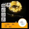 Aigostar -LED Āra Ziemassvētku virtene 150xLED/8 funkcijas 3xAA 15,3m IP44 siltā balta