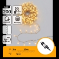 Aigostar - LED āra Ziemassvētku virtene 200 LED/8 funkcijas 13 m IP44 siltā balta