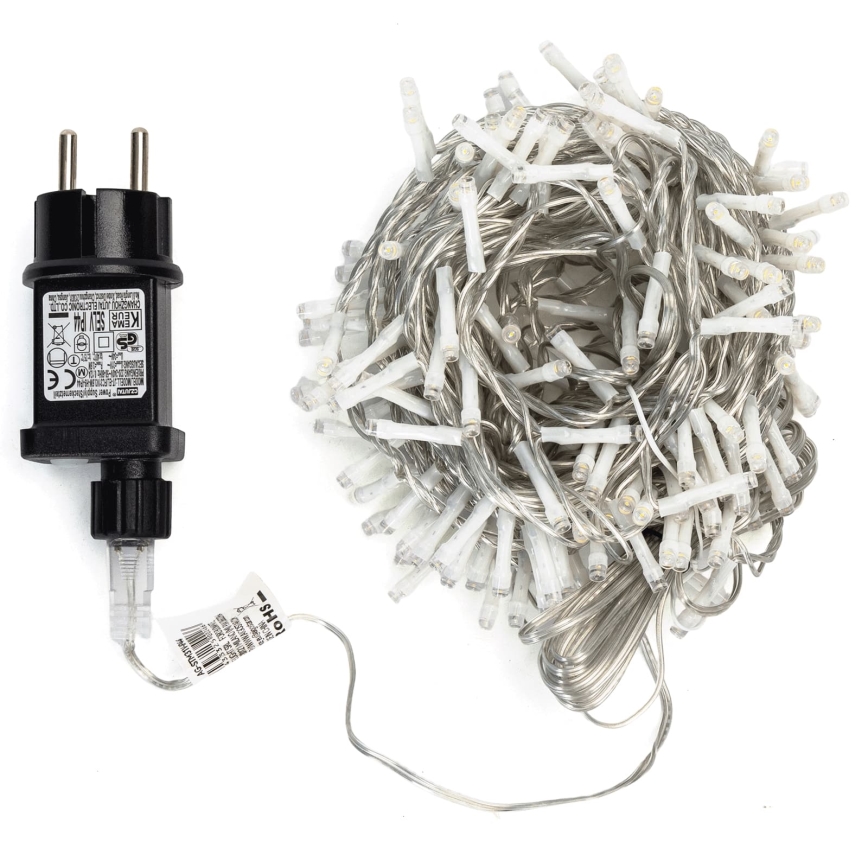 Aigostar - LED āra Ziemassvētku virtene 200 LED/8 funkcijas 13 m IP44 siltā balta