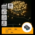 Aigostar - LED āra Ziemassvētku virtene 200xLED/8 funkcijas 3xAA 10,3m IP44 siltā balta