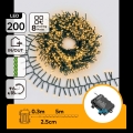 Aigostar - LED āra Ziemassvētku virtene 200xLED/8 režīmi 3xAA 5,3m IP44 siltā balta