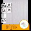 Aigostar - LED āra Ziemassvētku virtene 200xLED/8 režīmi 3xAA 5x2m IP44 silti balta