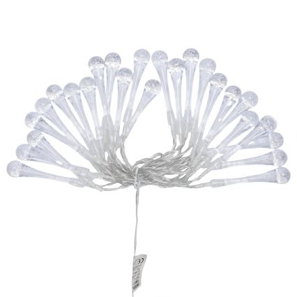 Aigostar - LED āra  virtene 25xLED/8 funkcijas 3xAA 2,5 m IP44 silti balta pilieni