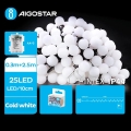 Aigostar - LED āra Ziemassvētku virtene 25xLED/3xAA/8 funkcijas 2,8 m IP44 auksti balta