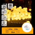 Aigostar-LED Āra ziemassvētku virtene 25xLED/3xAA/8 funkcijas 2,8 m IP44 silti balta