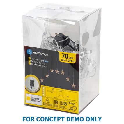 Aigostar - LED āra Ziemassvētku virtene 25xLED/8 režīmi 3xAA 2,8m IP44 auksti balta